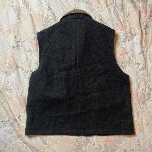 british khaki rare vintage dark charcoal gray sleeveless wool vest size medium - Picture 7 of 7